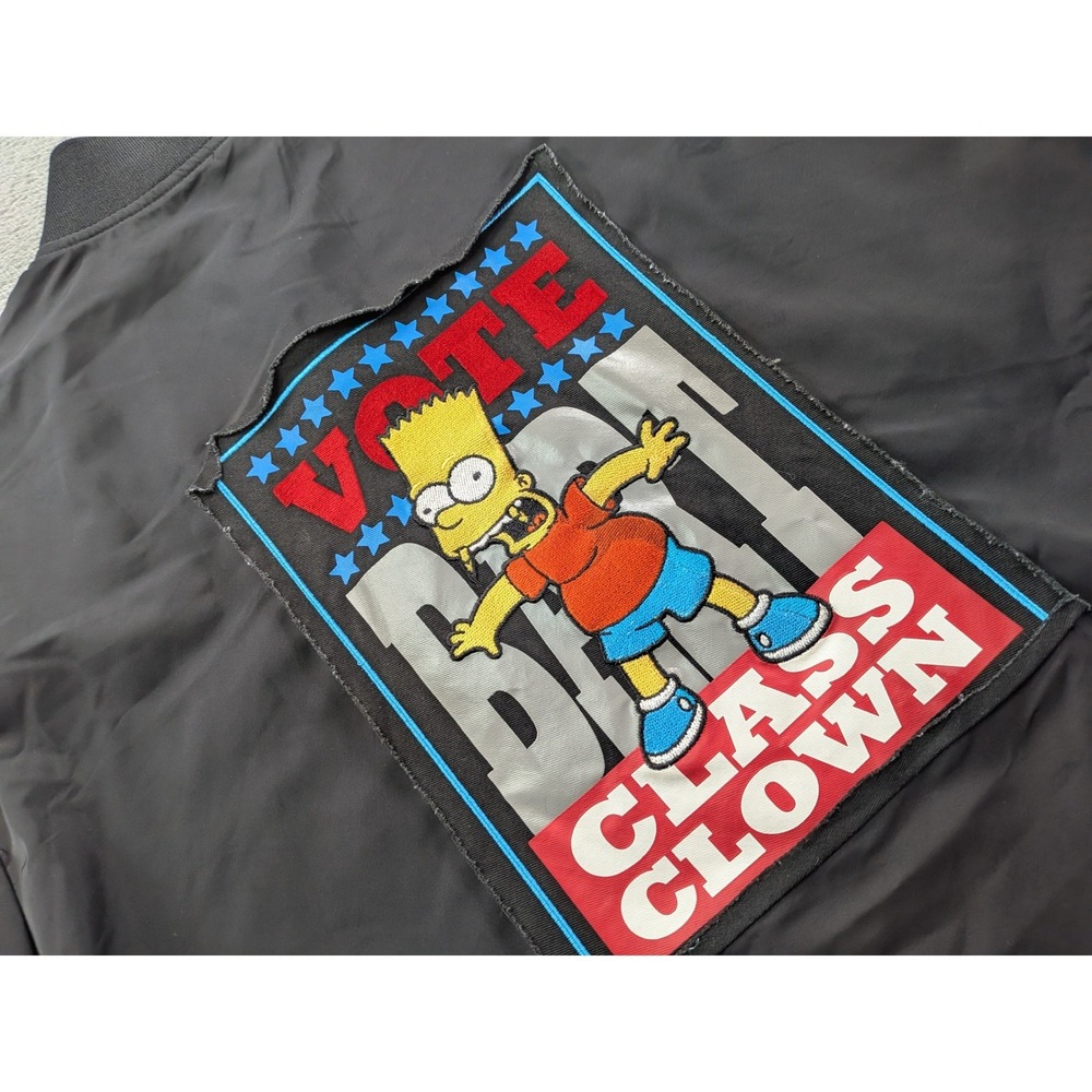 The Simpsons Bart Simpson Vote Bart Class Clown Longline Bomber Jacket Mens L